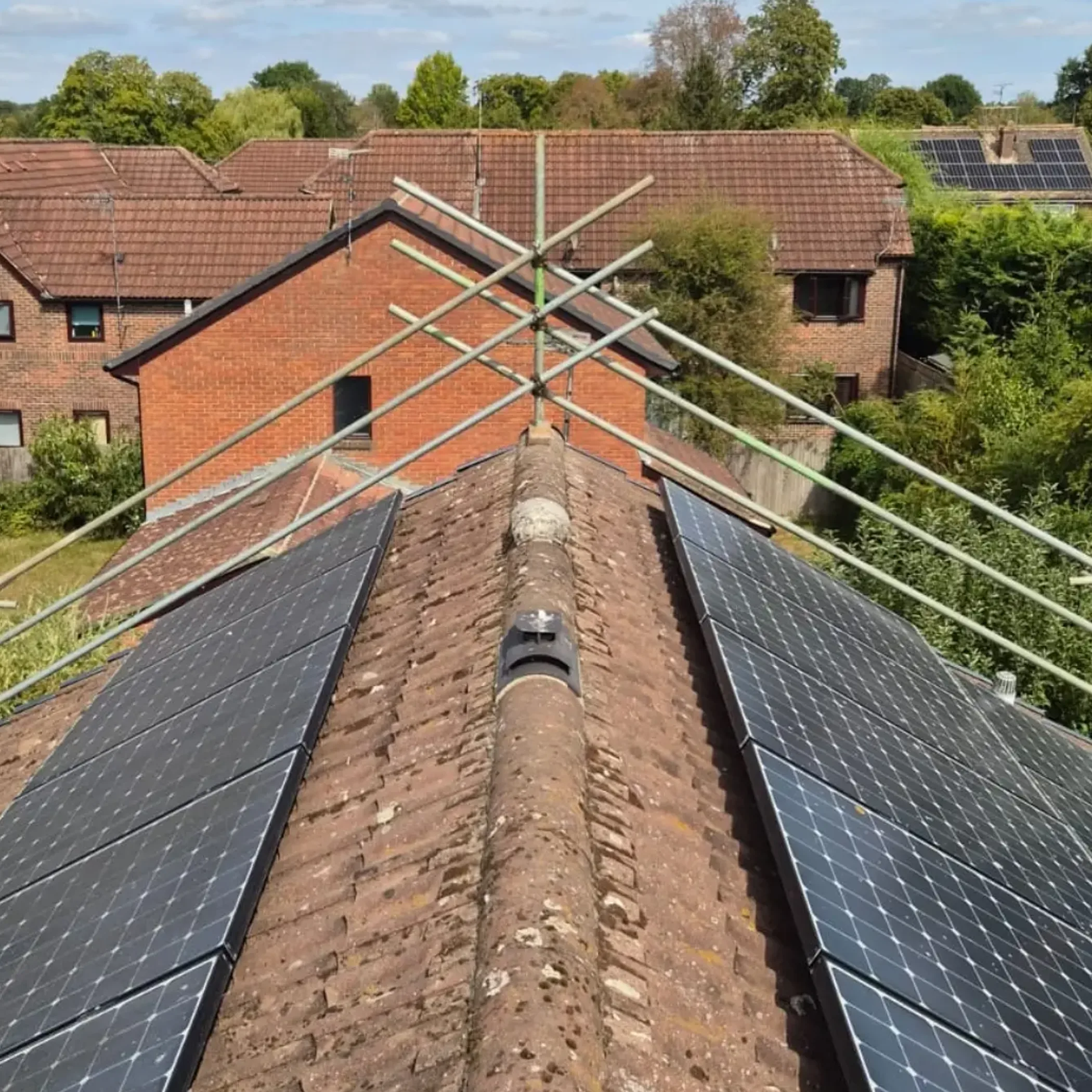 scaffolding used for roof work